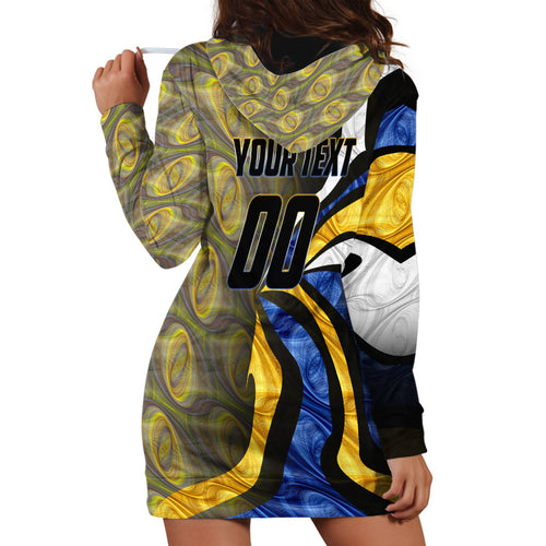 Personalised West Coast Eagles Hoodie Dress Trippy Psychedelic Abstract Art Mascot Football Fans