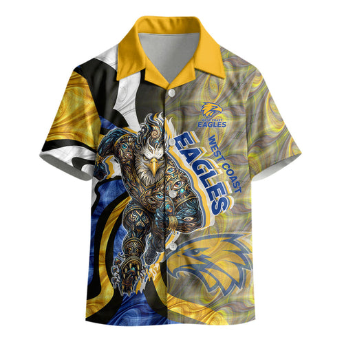 Personalised West Coast Eagles Kid Hawaiian Shirt Trippy Psychedelic Abstract Art Mascot Football Fans