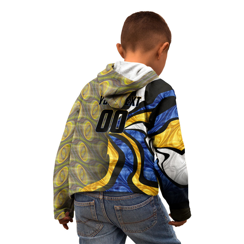Personalised West Coast Eagles Kid Hoodie Trippy Psychedelic Abstract Art Mascot Football Fans