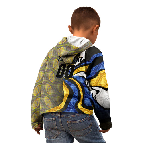 Personalised West Coast Eagles Kid Hoodie Trippy Psychedelic Abstract Art Mascot Football Fans