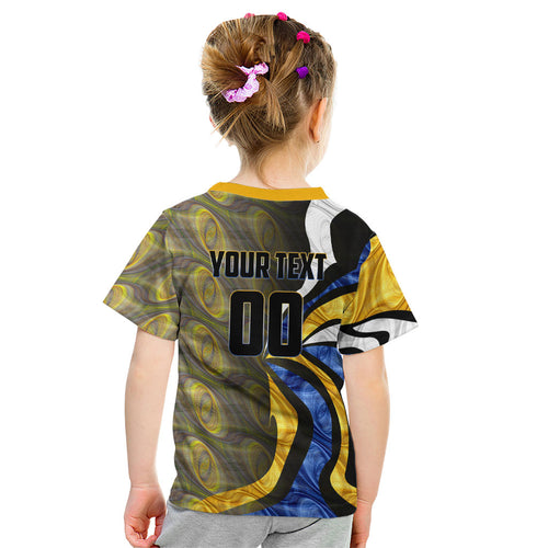 Personalised West Coast Eagles Kid T Shirt Trippy Psychedelic Abstract Art Mascot Football Fans
