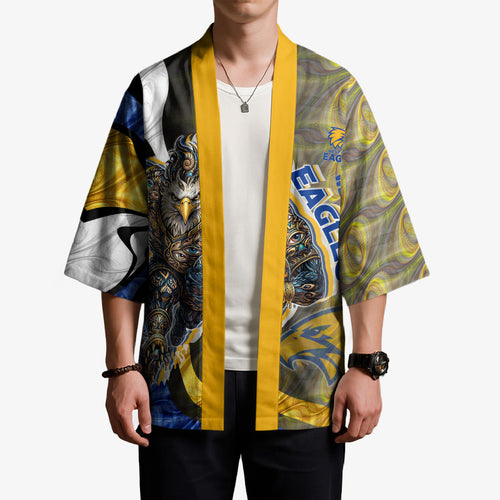 Personalised West Coast Eagles Kimono Trippy Psychedelic Abstract Art Mascot Football Fans
