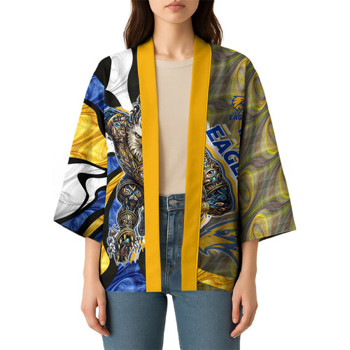 Personalised West Coast Eagles Kimono Trippy Psychedelic Abstract Art Mascot Football Fans