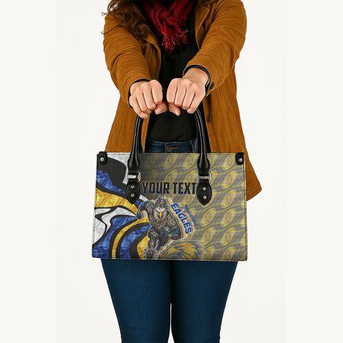 Personalised West Coast Eagles Leather Bag Trippy Psychedelic Abstract Art Mascot Football Fans