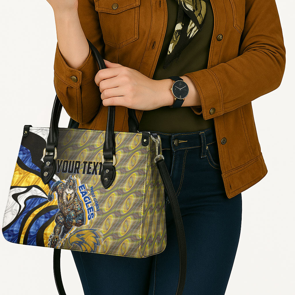Personalised West Coast Eagles Leather Bag Trippy Psychedelic Abstract Art Mascot Football Fans