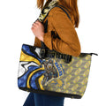 Personalised West Coast Eagles Leather Tote Bag Trippy Psychedelic Abstract Art Mascot Football Fans