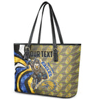 Personalised West Coast Eagles Leather Tote Bag Trippy Psychedelic Abstract Art Mascot Football Fans