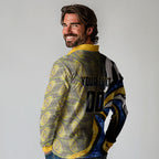 Personalised West Coast Eagles Long Sleeve Polo Shirt Trippy Psychedelic Abstract Art Mascot Football Fans