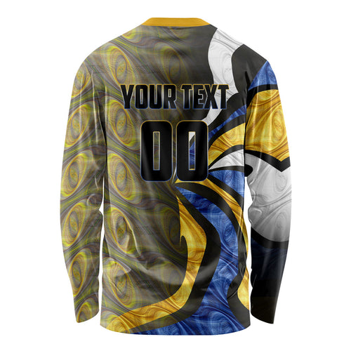 Personalised West Coast Eagles Long Sleeve Shirt Trippy Psychedelic Abstract Art Mascot Football Fans