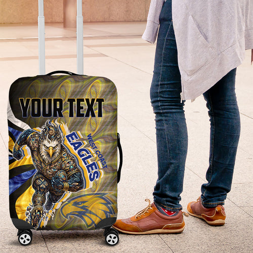 Personalised West Coast Eagles Luggage Cover Trippy Psychedelic Abstract Art Mascot Football Fans