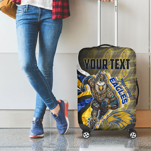 Personalised West Coast Eagles Luggage Cover Trippy Psychedelic Abstract Art Mascot Football Fans