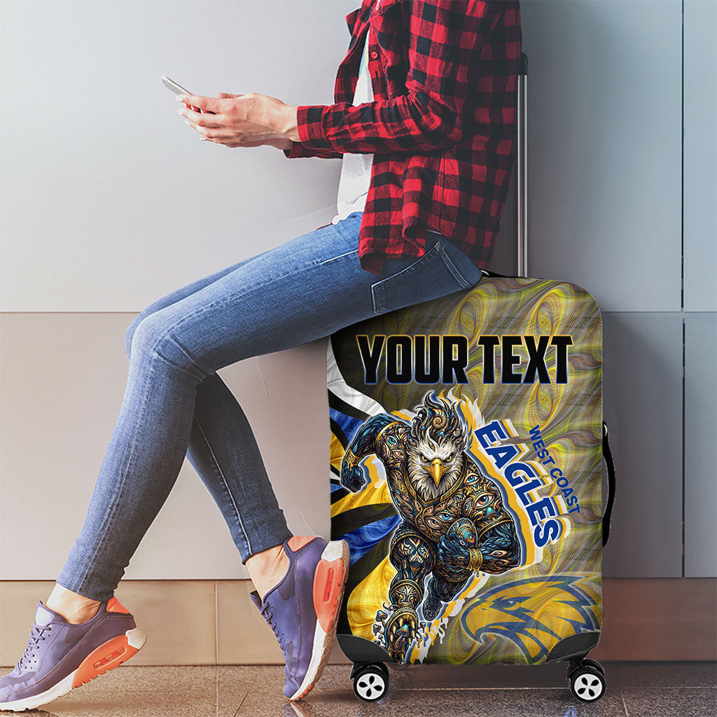 Personalised West Coast Eagles Luggage Cover Trippy Psychedelic Abstract Art Mascot Football Fans