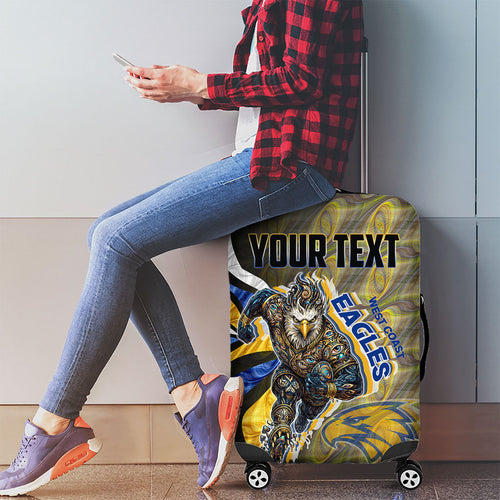 Personalised West Coast Eagles Luggage Cover Trippy Psychedelic Abstract Art Mascot Football Fans