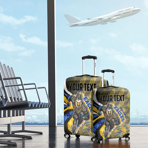 Personalised West Coast Eagles Luggage Cover Trippy Psychedelic Abstract Art Mascot Football Fans