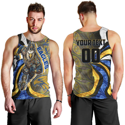 Personalised West Coast Eagles Men Tank Top Trippy Psychedelic Abstract Art Mascot Football Fans