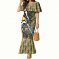 Personalised West Coast Eagles Mermaid Dress Trippy Psychedelic Abstract Art Mascot Football Fans