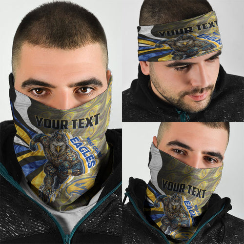 Personalised West Coast Eagles Neck Gaiter Trippy Psychedelic Abstract Art Mascot Football Fans