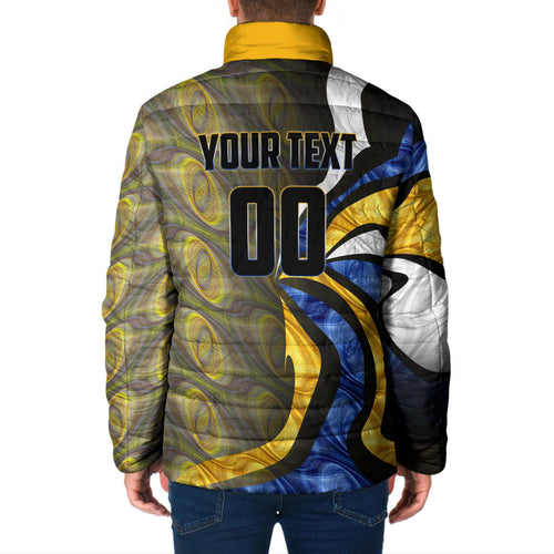 Personalised West Coast Eagles Padded Jacket Trippy Psychedelic Abstract Art Mascot Football Fans