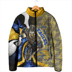 Personalised West Coast Eagles Padded Jacket Trippy Psychedelic Abstract Art Mascot Football Fans