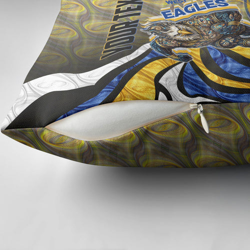 Personalised West Coast Eagles Pillow Cover Trippy Psychedelic Abstract Art Mascot Football Fans