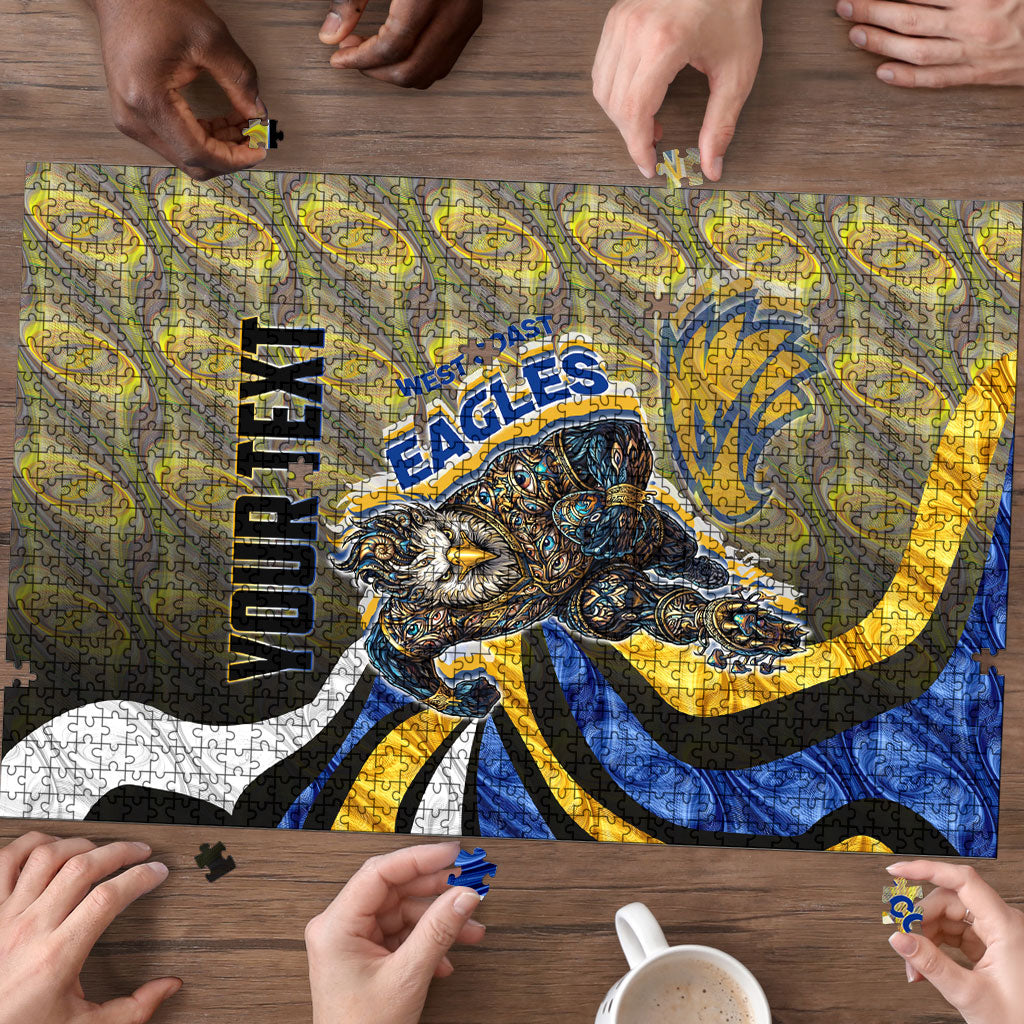 Personalised West Coast Eagles Puzzle Trippy Psychedelic Abstract Art Mascot Football Fans