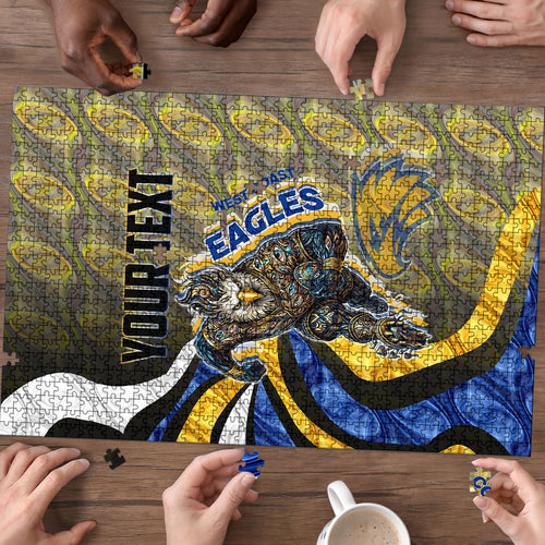 Personalised West Coast Eagles Puzzle Trippy Psychedelic Abstract Art Mascot Football Fans