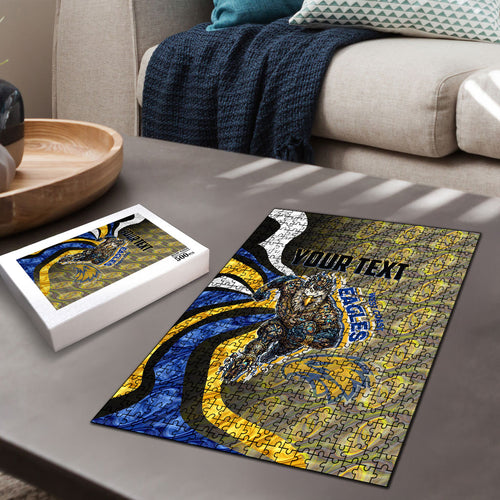 Personalised West Coast Eagles Puzzle Trippy Psychedelic Abstract Art Mascot Football Fans