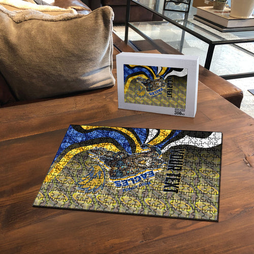 Personalised West Coast Eagles Puzzle Trippy Psychedelic Abstract Art Mascot Football Fans