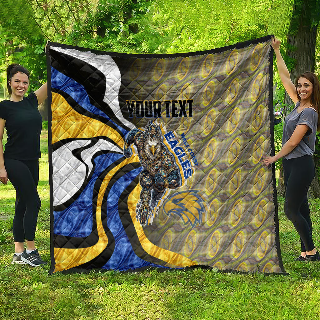 Personalised West Coast Eagles Quilt Trippy Psychedelic Abstract Art Mascot Football Fans