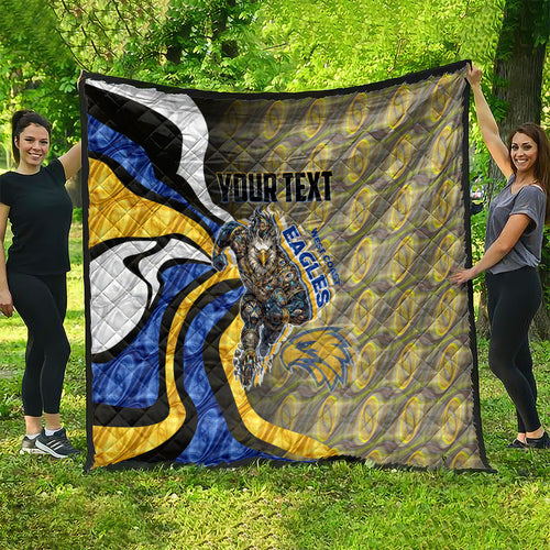 Personalised West Coast Eagles Quilt Trippy Psychedelic Abstract Art Mascot Football Fans
