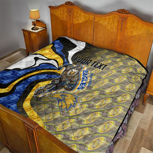 Personalised West Coast Eagles Quilt Trippy Psychedelic Abstract Art Mascot Football Fans