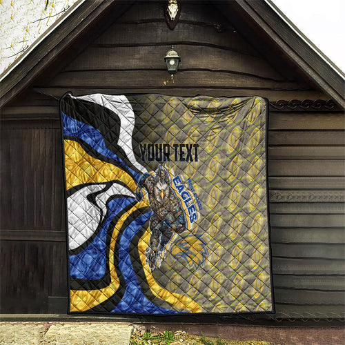 Personalised West Coast Eagles Quilt Trippy Psychedelic Abstract Art Mascot Football Fans