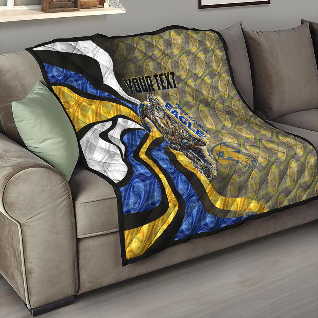 Personalised West Coast Eagles Quilt Trippy Psychedelic Abstract Art Mascot Football Fans