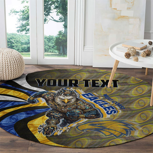 Personalised West Coast Eagles Round Carpet Trippy Psychedelic Abstract Art Mascot Football Fans