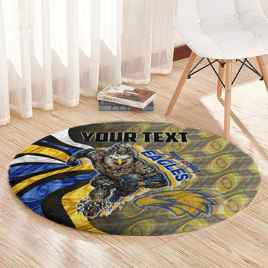 Personalised West Coast Eagles Round Carpet Trippy Psychedelic Abstract Art Mascot Football Fans