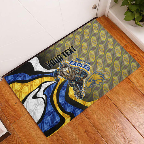 Personalised West Coast Eagles Rubber Doormat Trippy Psychedelic Abstract Art Mascot Football Fans