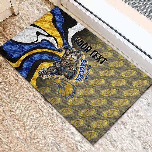 Personalised West Coast Eagles Rubber Doormat Trippy Psychedelic Abstract Art Mascot Football Fans