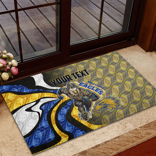 Personalised West Coast Eagles Rubber Doormat Trippy Psychedelic Abstract Art Mascot Football Fans