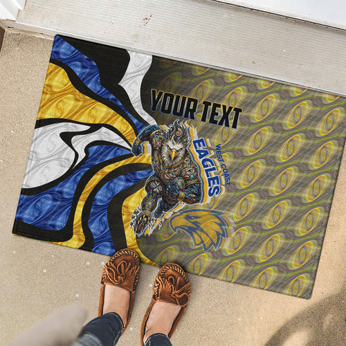 Personalised West Coast Eagles Rubber Doormat Trippy Psychedelic Abstract Art Mascot Football Fans