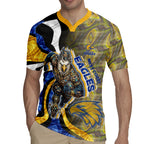 Personalised West Coast Eagles Rugby Jersey Trippy Psychedelic Abstract Art Mascot Football Fans