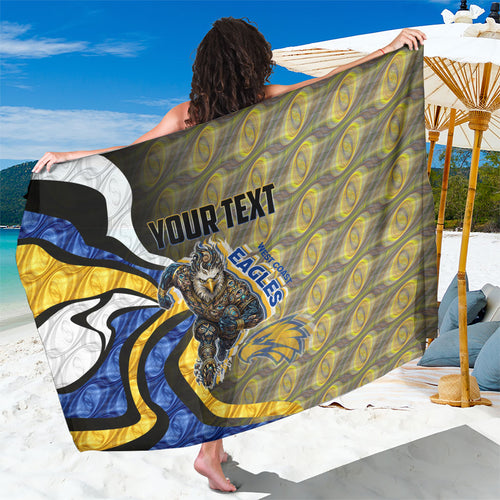Personalised West Coast Eagles Sarong Trippy Psychedelic Abstract Art Mascot Football Fans