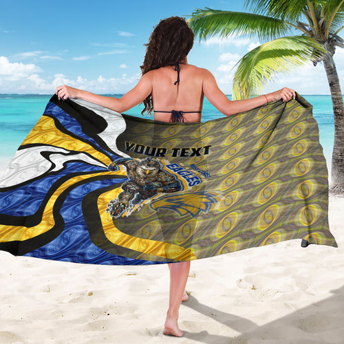 Personalised West Coast Eagles Sarong Trippy Psychedelic Abstract Art Mascot Football Fans