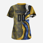 Personalised West Coast Eagles Scrub Top Trippy Psychedelic Abstract Art Mascot Football Fans