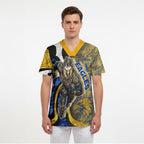 Personalised West Coast Eagles Scrub Top Trippy Psychedelic Abstract Art Mascot Football Fans