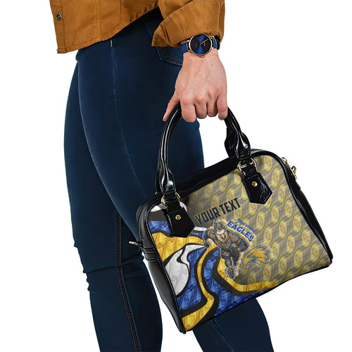 Personalised West Coast Eagles Shoulder Handbag Trippy Psychedelic Abstract Art Mascot Football Fans