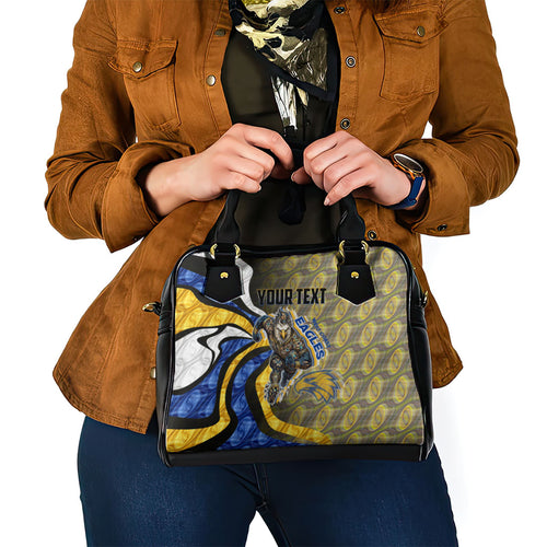 Personalised West Coast Eagles Shoulder Handbag Trippy Psychedelic Abstract Art Mascot Football Fans