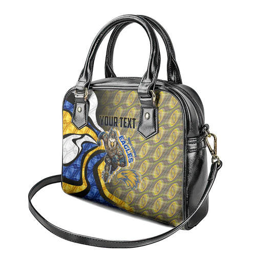 Personalised West Coast Eagles Shoulder Handbag Trippy Psychedelic Abstract Art Mascot Football Fans