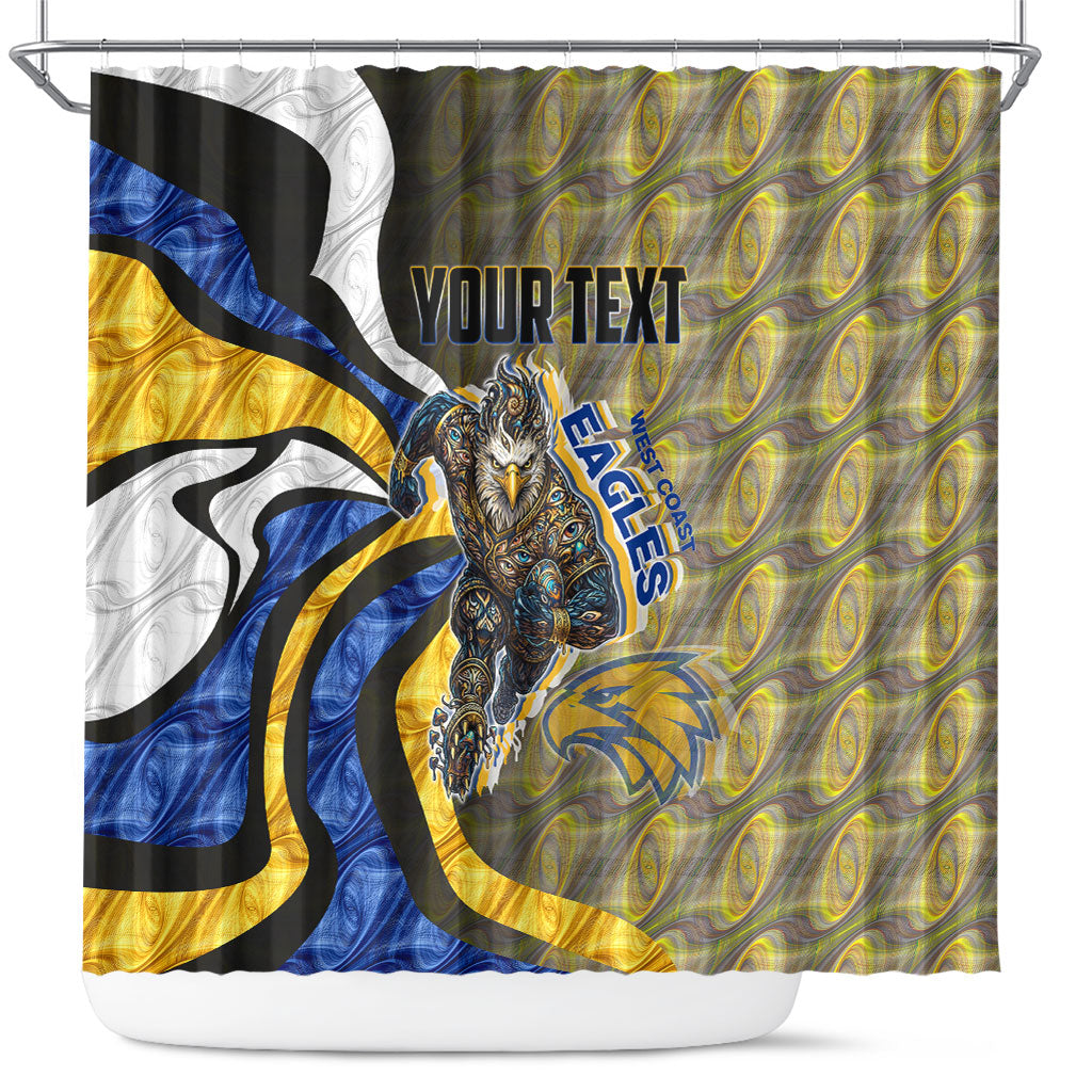 Personalised West Coast Eagles Shower Curtain Trippy Psychedelic Abstract Art Mascot Football Fans