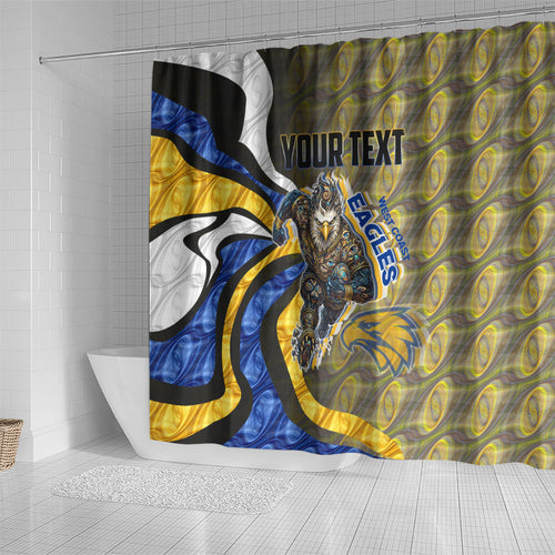Personalised West Coast Eagles Shower Curtain Trippy Psychedelic Abstract Art Mascot Football Fans