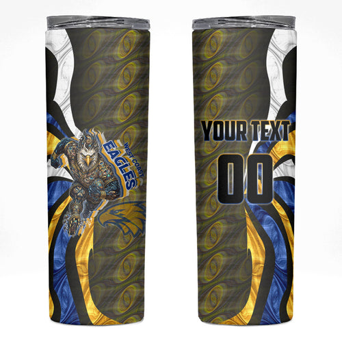 Personalised West Coast Eagles Skinny Tumbler Trippy Psychedelic Abstract Art Mascot Football Fans